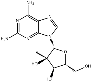2-氨基-2'-C-甲基腺苷 结构式