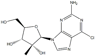 6-氯-9-(2-C-甲基-BETA-D-呋喃核糖基)-9H-嘌呤-2-胺 结构式