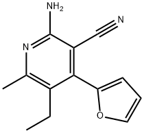 3-Pyridinecarbonitrile,2-amino-5-ethyl-4-(2-furanyl)-6-methyl-(9CI) 结构式