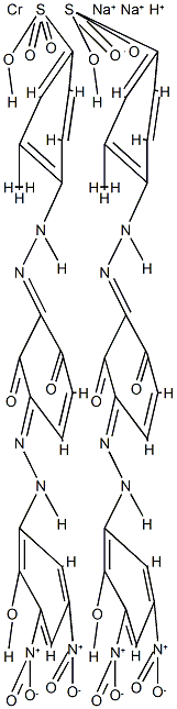 disodium hydrogen bis[4-[[2,6-dihydroxy-3-[(2-hydroxy-3,5-dinitrophenyl)azo]phenyl]azo]-3- methylbenzenesulphonato(3-)]chromate(3-)  结构式
