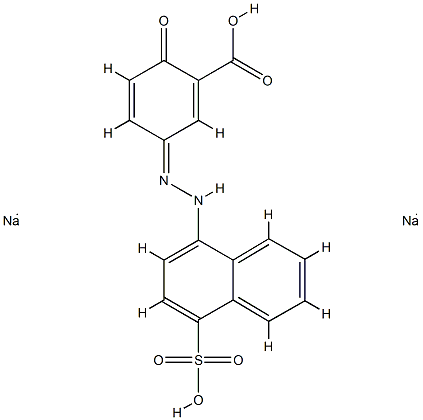 Benzoic acid,2-hydroxy-5-[2-(4-sulfo-1-naphthalenyl)diazenyl]-, sodium salt (1:2) 结构式