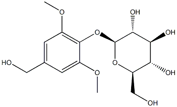 4-(羟基甲基)-2,6-二甲氧基苯基 BETA-D-吡喃葡萄糖甙 结构式
