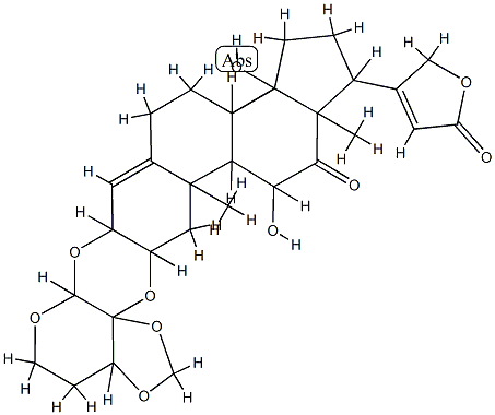 2α,3β-[[(3aR,4S,7aR)-7,7a-Dihydro-4H-1,3-dioxolo[4,5-c]pyran-3a,4(6H)-diyl]bis(oxy)]-11α,14-dihydroxy-12-oxocarda-4,20(22)-dienolide 结构式