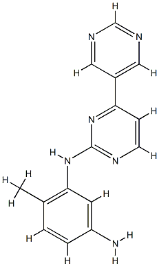 4-甲基-3-[4-(5-嘧啶基)嘧啶-2-氨基]苯胺 结构式