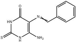 6-氨基-5-(苯亚甲基氨基)-2-硫代-2,3-二氢嘧啶-4(1H)-酮 结构式