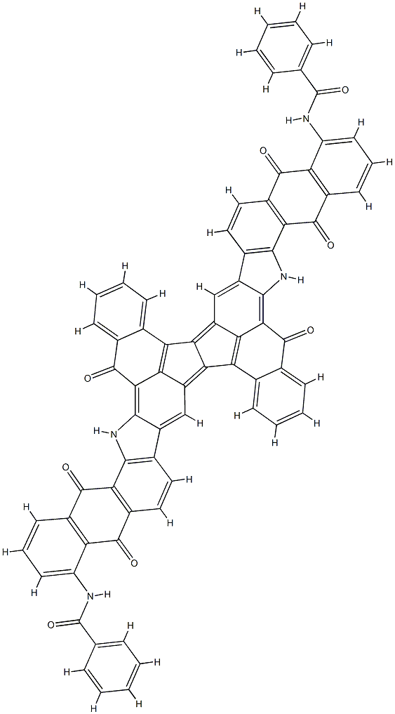 N,N'-(5,13,14,15,20,28,29,30-octahydro-5,13,15,20,28,30-hexaoxobenzo[4,5]naphth[2''',3''':6'',7'']indolo[3'',2'':4',5']aceanthryleno[1',2':2,3]indeno[7,1-ab]naphtho[2,3-i]carbazole-4,19-diyl)bis(benzamide) 结构式