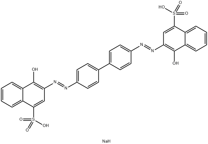 3,3'-[(1,1'-Biphenyl-4,4'-diyl)bis(azo)]bis[4-hydroxy-1-naphthalenesulfonic acid sodium] salt 结构式
