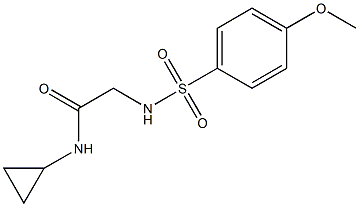 N-cyclopropyl-2-{[(4-methoxyphenyl)sulfonyl]amino}acetamide 结构式