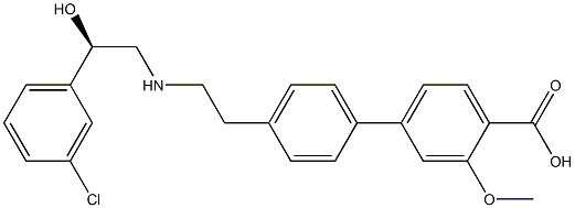 4 - [4 - [2 - [(2R)-2 - (3 - 氯苯基) -2 - 羟基乙基]氨基]乙基]苯基] -2 - 甲氧基苯甲酸苯甲酸 结构式