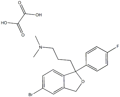 5-溴-1-(4-氟苯基)-1,3-二氢-N,N-二甲基-1-异苯并呋喃丙胺草酸盐 结构式