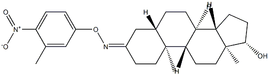 17β-Hydroxy-5α-androstan-3-one O-(4-nitro-m-tolyl)oxime 结构式