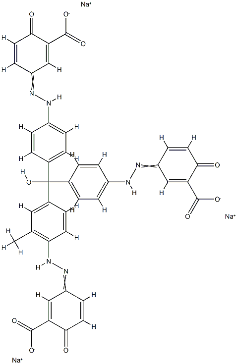5,5'-[[[4-[(4-Hydroxy-3-sodiooxycarbonylphenyl)azo]-3-methylphenyl]hydroxymethylene]bis[(4,1-phenylene)azo]]bis[2-hydroxybenzoic acid sodium] salt 结构式