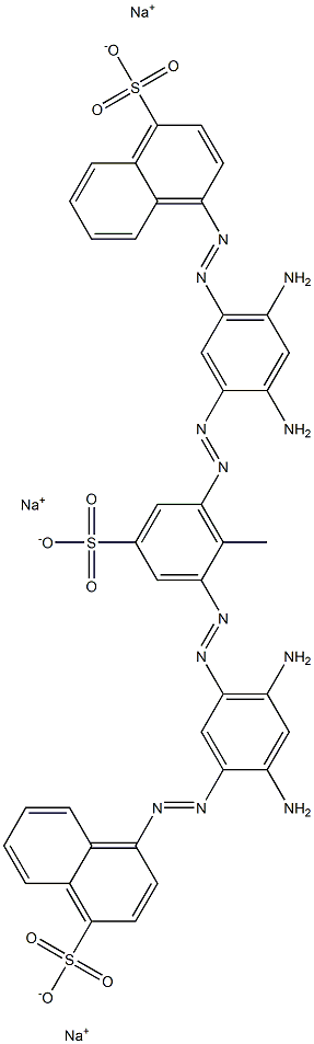 4,4'-[(2-Methyl-5-sodiosulfo-1,3-phenylene)bis[azo(4,6-diamino-3,1-phenylene)azo]]bis[naphthalene-1-sulfonic acid sodium] salt 结构式