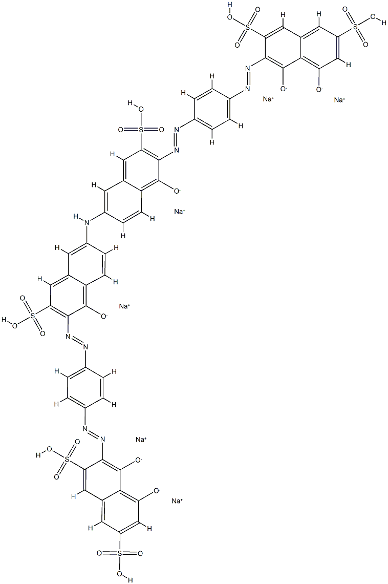 3,3'-[Iminobis[(1-hydroxy-3-sodiosulfonaphthalene-6,2-diyl)azo(4,1-phenylene)azo]]bis[4,5-dihydroxynaphthalene-2,7-disulfonic acid disodium] salt 结构式