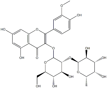 isorhamnetin-3-O-rhamnosyl(1-2)glucoside 结构式