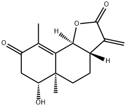 (3aS)-3aβ,5,5a,6,7,9bα-Hexahydro-6α-hydroxy-5aα,9-dimethyl-3-methylenenaphtho[1,2-b]furan-2,8(3H,4H)-dione 结构式