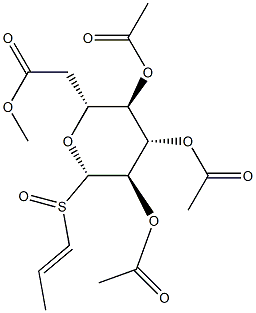 .beta.-D-Glucopyranose, 1-deoxy-1-(1-propenylsulfinyl)-, tetraacetate 结构式