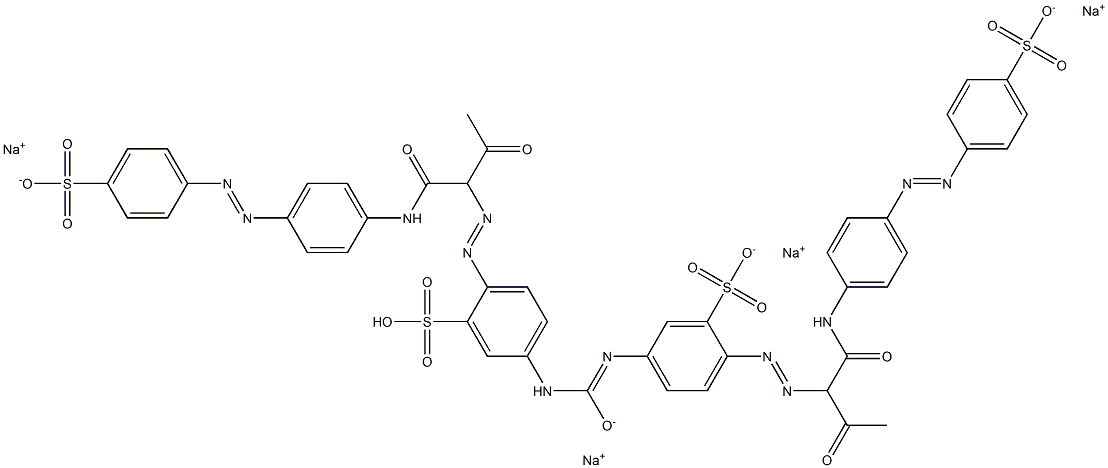 3,3'-Ureylenebis[6-[[2-oxo-1-[[4-[(4-sodiosulfophenyl)azo]phenyl]aminocarbonyl]propyl]azo]benzenesulfonic acid sodium] salt 结构式
