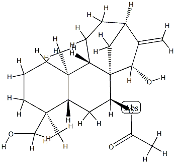 (4S,15S)-Kaur-16-ene-7β,15,19-triol 7-acetate 结构式