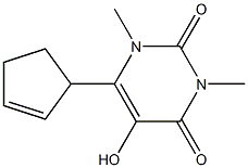2,4(1H,3H)-Pyrimidinedione,6-(2-cyclopenten-1-yl)-5-hydroxy-1,3-dimethyl-(9CI) 结构式