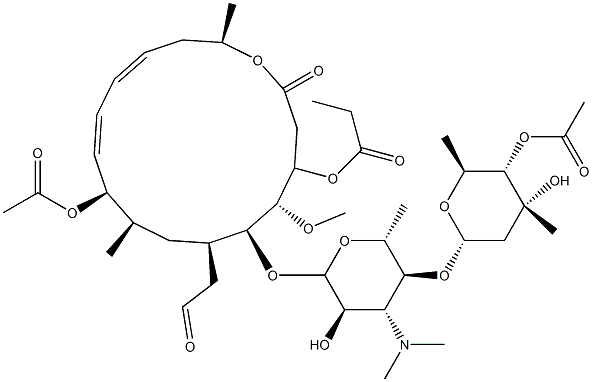 Leucomycin V, 4(sup B),9-diacetate 3-propanoate 结构式