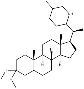 (22ξ,25ξ)-3,3-Dimethoxy-16,28-secosolanidane 结构式