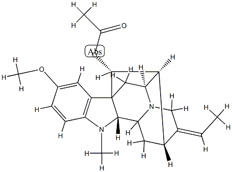 (17R,19E)-19,20-Didehydro-10-methoxyajmalan-17-ol acetate 结构式