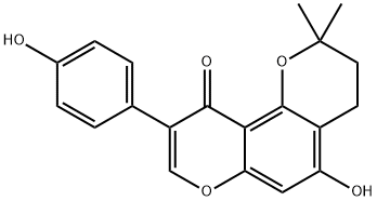 3,4-二氢-5-羟基-9-(4-羟基苯基)-2,2-二甲基-2H,10H-苯并[1,2-B:3,4-B']二吡喃-10-酮 结构式
