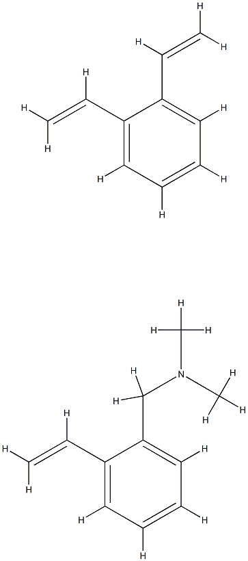 二乙烯基苯-苯基乙烯基-N,N-二甲基苯基甲胺的共聚物 结构式