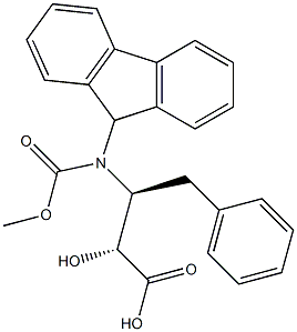 (2R,3S)-3-芴甲氧羰酰氨基-2-羟基-4-苯丁酸, 结构式
