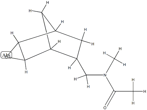 Acetamide, N-methyl-N-(3-oxatricyclo[3.2.1.02,4]oct-6-ylmethyl)-, (1-alpha-,2-ba-,4-ba-,5-alpha-,6-alpha-)- (9CI) 结构式