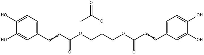 Bis[3-(3,4-dihydroxyphenyl)propenoic acid]2-acetoxy-1,3-propanediyl ester 结构式