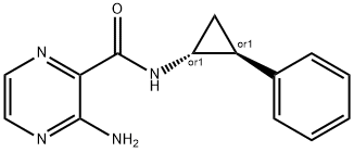 Pyrazinecarboxamide, 3-amino-N-[(1R,2S)-2-phenylcyclopropyl]-, rel- (9CI) 结构式