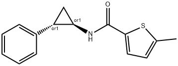 2-Thiophenecarboxamide,5-methyl-N-[(1R,2S)-2-phenylcyclopropyl]-,rel- 结构式