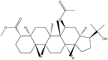 (4S)-15α-Acetoxy-22-hydroxy-A'-neo-5α-gammaceran-24-oic acid 结构式