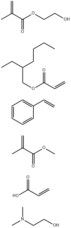 2-Propenoic acid, 2-methyl-, 2-hydroxyethyl ester, polymer with ethenylbenzene, 2-ethylhexyl 2-propenoate, methyl 2-methyl-2-propenoate and 2-propenoic acid, compd. with 2-(dimethylamino)ethanol 结构式