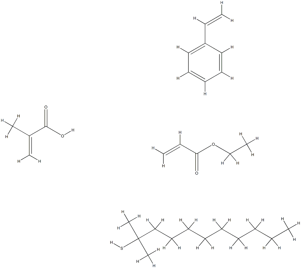 2-甲基-2-丙烯酸、叔十二硫醇、苯乙烯、2-丙烯酸乙酯调聚物 结构式