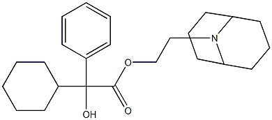 α-Hydroxy-α-phenylcyclohexaneacetic acid=2-(9-azabicyclo[3.3.1]nonan-9-yl)ethyl ester 结构式