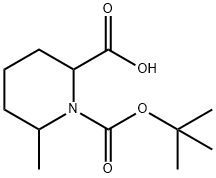 1-(叔-丁氧羰基)-6-甲基哌啶-2-羧酸 结构式