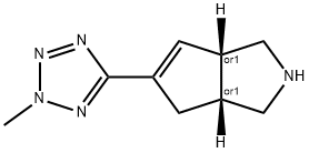 Cyclopenta[c]pyrrole, 1,2,3,3a,4,6a-hexahydro-5-(2-methyl-2H-tetrazol-5-yl)-, (3aR,6aS)-rel- (9CI) 结构式