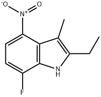 1H-Indole,2-ethyl-7-fluoro-3-methyl-4-nitro-(9CI) 结构式