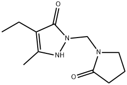 3H-Pyrazol-3-one,4-ethyl-1,2-dihydro-5-methyl-2-[(2-oxo-1-pyrrolidinyl)methyl]-(9CI) 结构式