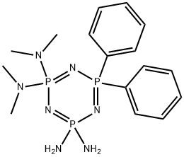 N2,N2,N2,N2-tetramethyl-6,6-diphenyl-1,3,5-triaza-2$l^{5},4$l^{5},6$l^ {5}-triphosphacyclohexa-1,3,5-triene-2,2,4,4-tetramine 结构式