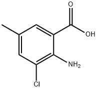 2-氨基-3-氯-5-甲基苯甲酸 结构式