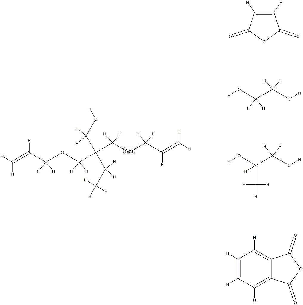 1,3-异苯基呋喃二酮与2,2-双[(2-丙烯基氧)甲基]-1-丁醇、1,2-乙二醇、2,5-呋喃二酮和1,2-丙二醇的聚合物 结构式