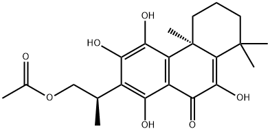 6,11,12,14-Tetrahydroxy-7-oxoabieta-5,8,11,13-tetraen-17-yl acetate 结构式