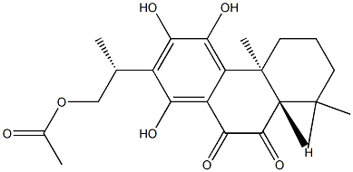 (2R)-2-[(4aS)-1,2,3,4,4a,9,10,10aα-Octahydro-5,6,8-trihydroxy-1,1,4aβ-trimethyl-9,10-dioxophenanthren-7-yl]-1-propanol 1-acetate 结构式
