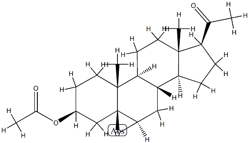 5β,6β-Epoxy-20-oxopregnane-3β-ol acetate 结构式