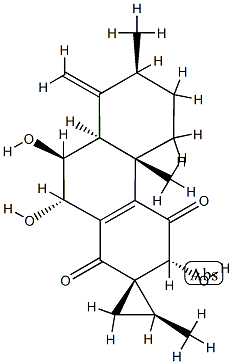 (2S,2'S)-4b,5,6,7,8,8aβ,9,10-Octahydro-3β,9α,10β-trihydroxy-2',4bα,7α-trimethyl-8-methylenespiro[phenanthrene-2(1H),1'-cyclopropane]-1,4(3H)-dione 结构式
