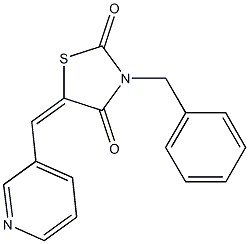 3-benzyl-5-(3-pyridinylmethylene)-1,3-thiazolidine-2,4-dione 结构式